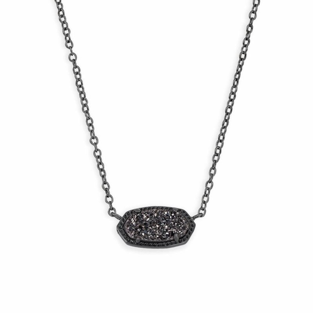 Kendra Scott Black Drusy Elisa Necklace